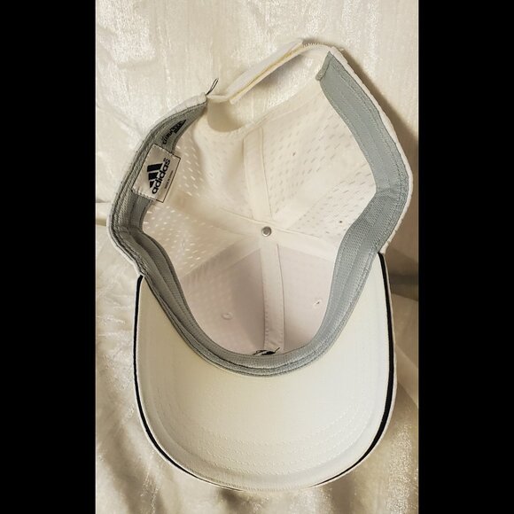 Adidas Climalite Strapback Hat Ball Cap White One Size Adjustable Embroidered - Picture 2 of 5